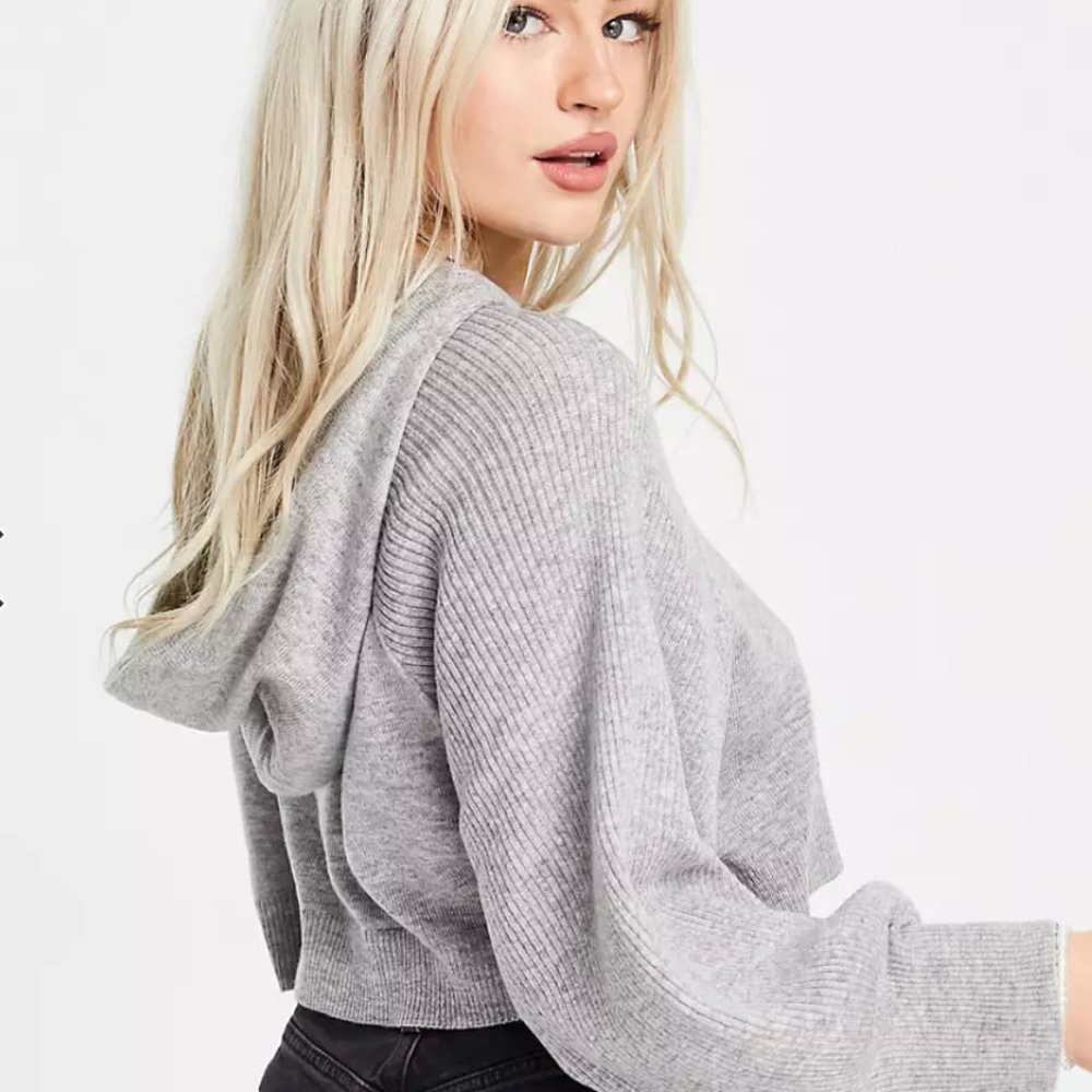 BNWT Topshop Crop Gray Hoodie